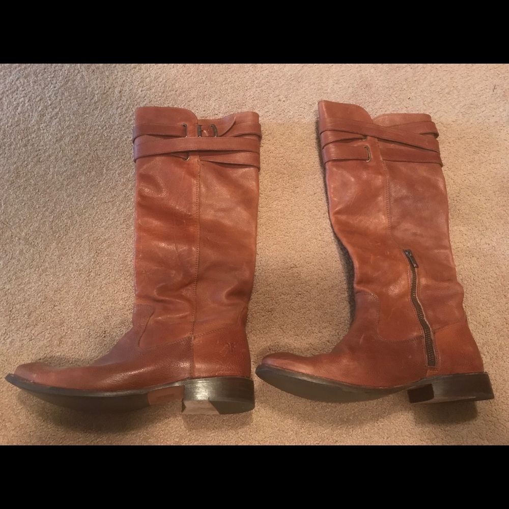 Frye tall leather boots sz 9